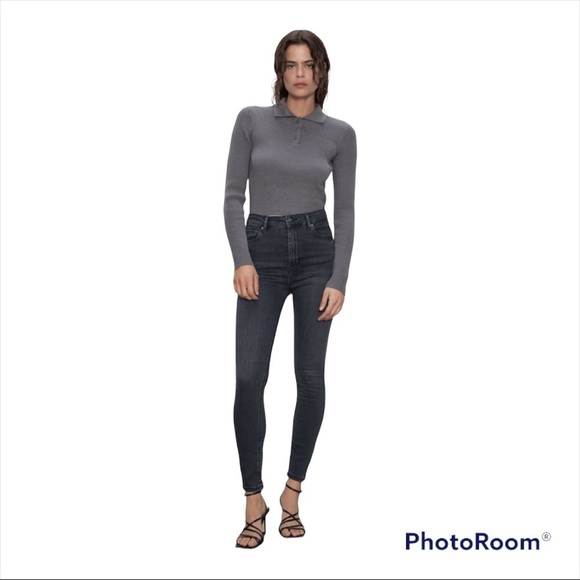 ZARA Womens High Waist Skinny Twilight Jeans Size 10 - Picture 2 of 9